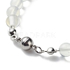 2Pcs 2 Style Opalite Heart Pendant Necklaces Set NJEW-JN04068-8
