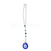 Teardrop with Evil Eye  Pendant Decoration HJEW-JM01018-2