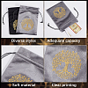 2Pcs 2 Styles Rectangle Gold Stamping Tree of Life Velvet Tarot Storage Drawstring Bags for Divination ABAG-CN0001-53-5