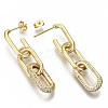 Brass Micro Pave Clear Cubic Zirconia Dangle Stud Earrings EJEW-S201-224G-NF-3