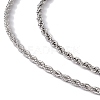201 Stainless Steel Rope Chain Necklace for Men Women NJEW-P268-A30-1X5-2