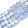 Frosted Crackle Glass Beads Strands GLAA-U001-8mm-M14-1