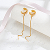 2Pcs Brass Micro Pave Clear Cubic Zirconia Cuff Earrings EJEW-UN0002-87-2