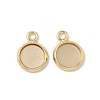 Flat Round Brass Pendant Cabochon Settings KK-K414-14A-G-1
