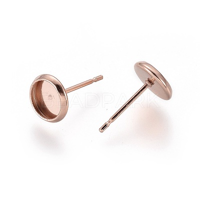 304 Stainless Steel Stud Earring Settings LS-X-STAS-K131-A-01RG-1