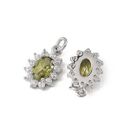 SHEGRACE Brass Micro Pave Cubic Zirconia Pendants XGRQ2O929-446D-P-1