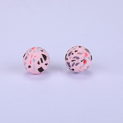 Printed Round Silicone Focal Beads LS-SI-JX0056A-19-1
