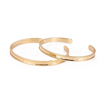 Long-Lasting Plated Brass Cuff Bangles BJEW-E370-04G-1