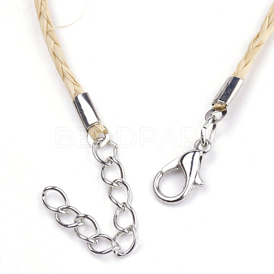 Handmade Braided Raffia Anklets AJEW-S072-03A-1