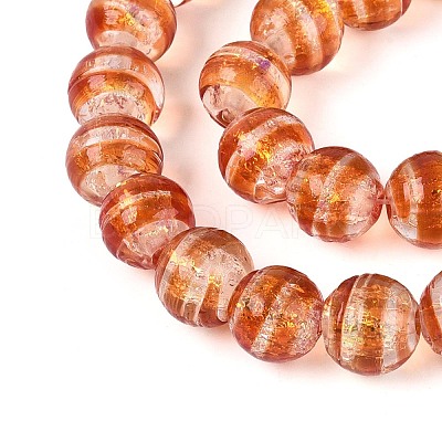 Handmade Foil Glass Beads Strands FOIL-N033-05E-1