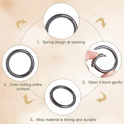 10Pcs Alloy Spring Gate Rings FIND-SP0001-38B-1