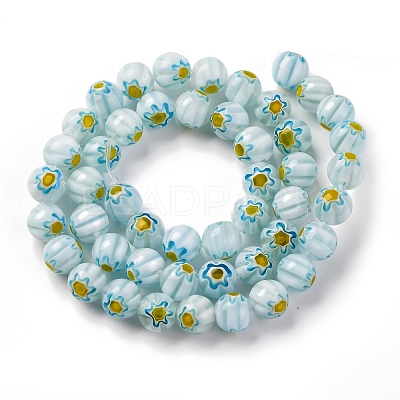 Handmade Millefiori Lampwork Beads Strands LAMP-G164-05I-1