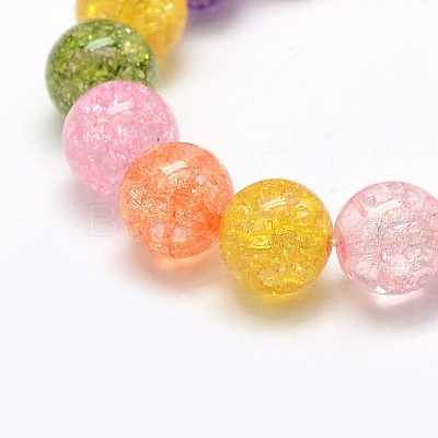Synthetic Crackle Quartz Round Beads Strands G-L155-6mm-01-1