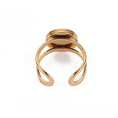 201 Stainless Steel Cuff Ring Findings STAS-S080-040A-G-1