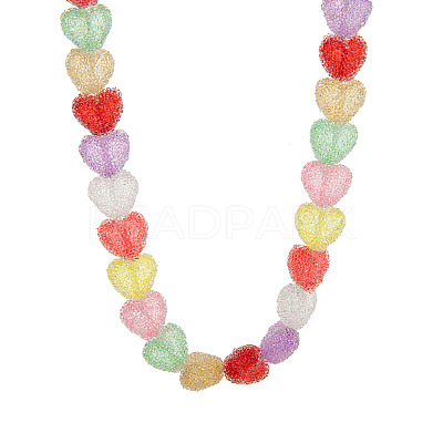Resin Jelly Heart Beaded Necklaces FS-WGF46B0-01-1