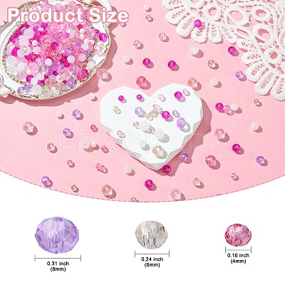 1000Pcs 3 Styles Glass Rondelle Beads GLAA-CJC0009-09D-1