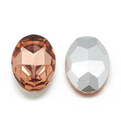 Pointed Back Glass Rhinestone Cabochons RGLA-T080-10x14mm-08-1