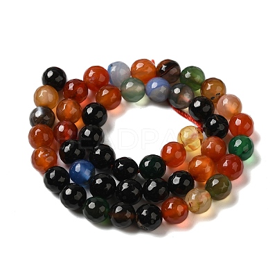 Dyed & Heated Natural Agate Beads Strands G-P539-D01-05-1