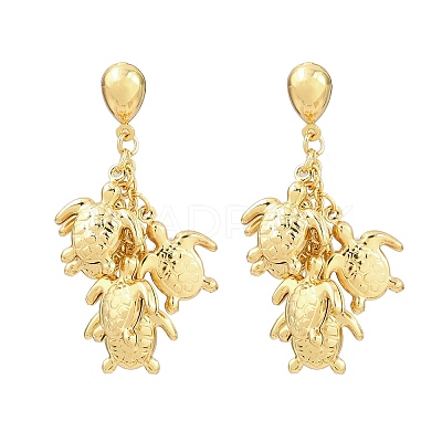 304 Stainless Steel Dangle Stud Earrings EJEW-P325-05D-G-1
