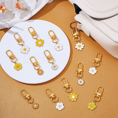 24Pcs 6 Style Alloy Enamel Pendant Decorations HJEW-WR00024-1