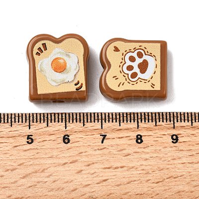 Printed Opaque Acrylic Beads OACR-H054-16-1