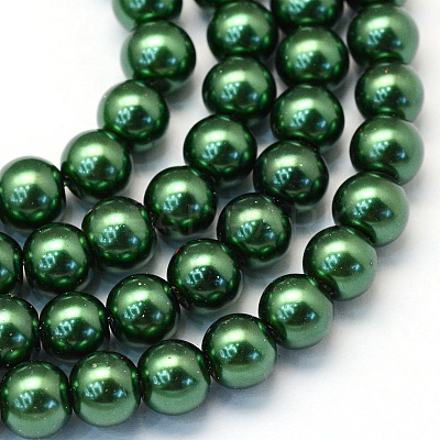 Baking Paint Pearlized Glass Pearl Round Bead Strands HY-Q003-12mm-75-1