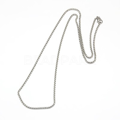 Non-Tarnish 304 Stainless Steel Venetian Chain Necklace Making STAS-A028-N032P-A-1