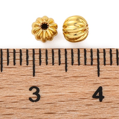 Rack Plating Pumpkin Brass Spacer Beads KK-Z070-35G-01-1