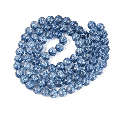 Transparent Half Spray Painted Glass Beads Strands LS-GLAA-Q110-02A-04-1