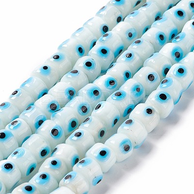Handmade Evil Eye Lampwork Beads Strands LAMP-F024-01B-03-1