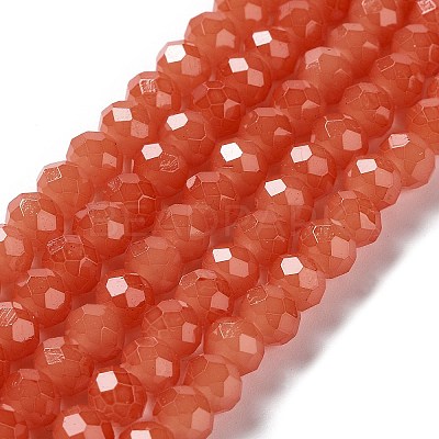 Baking Paint Imitation Jade Glass Bead Strands DGLA-A034-J6MM-A12-1