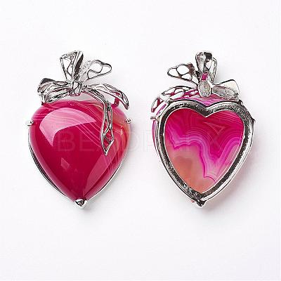 Natural Agate Pendants KK-P103-A12-1