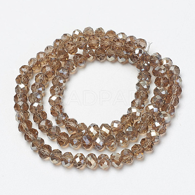 Electroplate Glass Beads Strands EGLA-A034-T4mm-K05-1