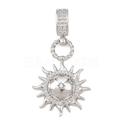 Brass Micro Pave Cubic Zirconia Pendants KK-H518-01A-P-1