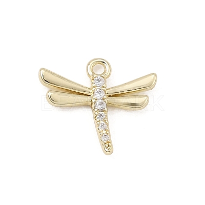 Brass Micro Pave Clear Cubic Zirconia Charms CU-CBA3D76-03G-01-1