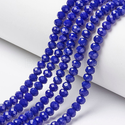 Opaque Solid Color Glass Beads Strands EGLA-A034-P8mm-D07-1