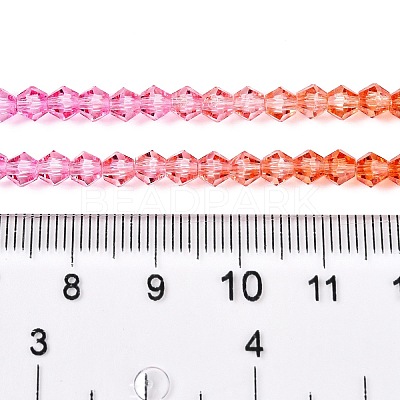 Gradient Color Baking Paint Glass Bead Strands DGLA-A039-T6mm-A04-1