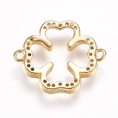 Brass Micro Pave Cubic Zirconia Links ZIRC-K073-09-01G-1