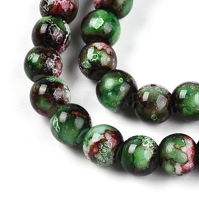 Baking Paint Glass Beads Strands DGLA-N003-8mm-A09-1