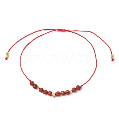 Natural Round Red Jasper Beads Braided Bead Bracelets for Women BJEW-JB11655-06-1