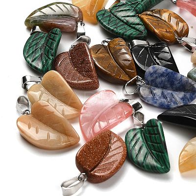 Natural & Synthetic Mixed Gemstone Pendants G-B127-01P-1