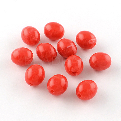 Oval Imitation Gemstone Acrylic Beads X-OACR-R038-M-1