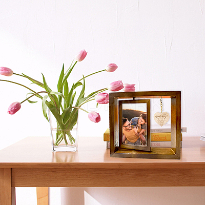 Double Sided Wooden Rotating Photo Frames with DIY Lovers
Heart DJEW-WH0056-005-1