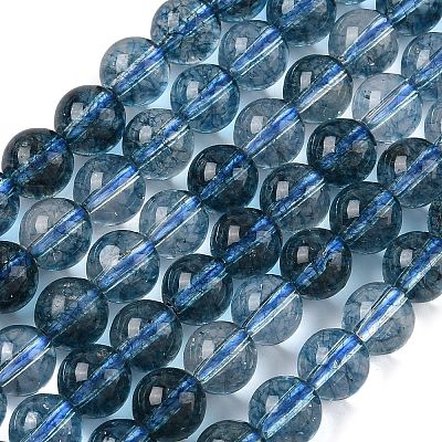 Dyed Round Natural Crackle Quartz Beads Strands G-K084-8mm-03A-1