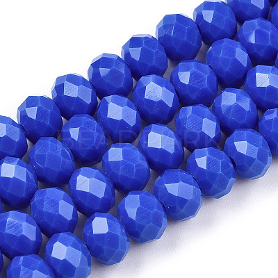 Opaque Solid Color Glass Beads Strands EGLA-A034-P10mm-D32-1