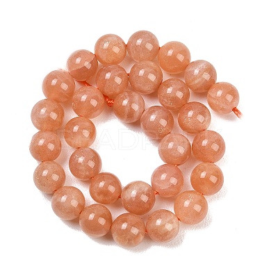 Natural Sunstone Beads Strands G-G342-A02-7mm-1