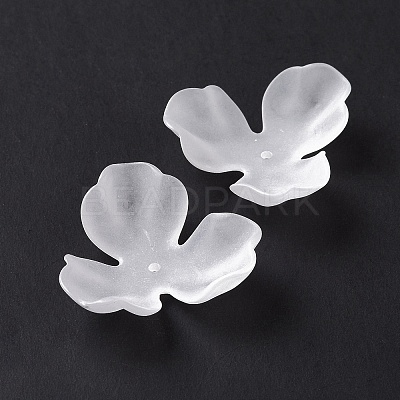 3-Petal Transparent Acrylic Bead Caps X-OACR-A017-11-1