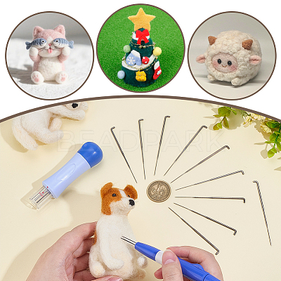 2Pcs 2 Styles Plastic Wool Felting Needle Tool DIY-AR0004-90-1