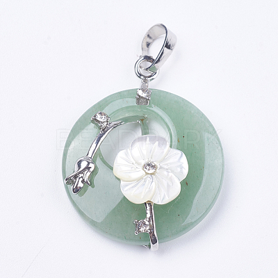 Natural Green Aventurine Pendants G-F546-A06-1