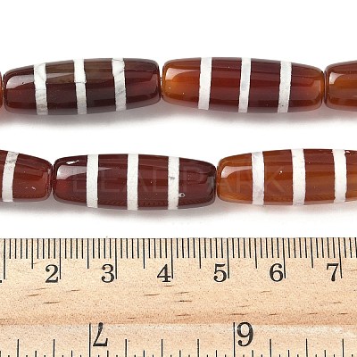 Rice Shape Tibetan Style dZi Beads Strands G-A269-A09-01-1